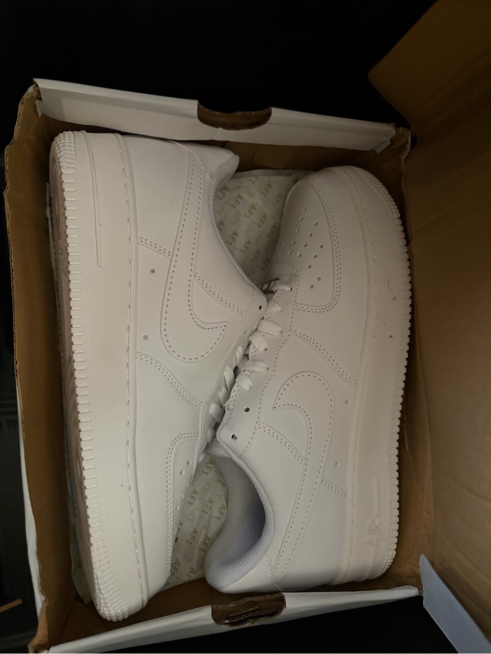 All white Af1s size 10